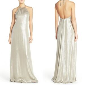 Nouvelle Deidre Liquid Chiffon Halter Trapeze Gown